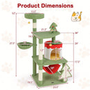 Cute Christmas Cat Tree with Sisal Scratching Posts and Gift Box Shaped Condo-Green by LJGDeals