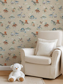 Dino Era Dreams – Cute Dinosaur Wallpaper for Kids Rooms & Nurseries