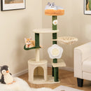 Cute Flower Cat Tree Modern Kitty Tower with Plush Top Perch-Multicolor by LJGDeals