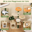 Cute Flower Cat Tree Modern Kitty Tower with Plush Top Perch-Multicolor by LJGDeals