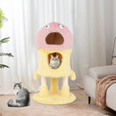 Cute Monster-Themed Cat Tower with 2 Private Condos and 3-Level Activity Center-Yellow by LJGDeals