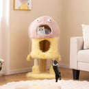 Cute Monster-Themed Cat Tower with 2 Private Condos and 3-Level Activity Center-Yellow by LJGDeals