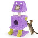 Cute Monster-Themed Cat Tower with 2 Private Condos for Small Place-Purple by LJGDeals