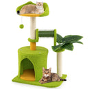 Cute Palm Cat Tree for Indoor Cats with Artificial Leaves-Green by LJGDeals