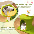 Cute Palm Cat Tree for Indoor Cats with Artificial Leaves-Green by LJGDeals