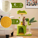 Cute Palm Cat Tree for Indoor Cats with Artificial Leaves-Green by LJGDeals