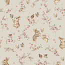 Floral Bunny Wallpaper – Vintage Woodland Nursery Wall Mural
