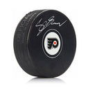 Cutter Gauthier Philadelphia Flyers Autographed NHL Hockey Logo Puck by Dynasty Sports & Framing