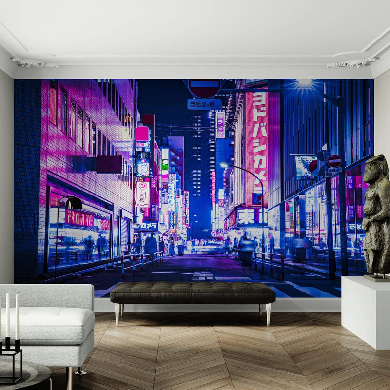 Tokyo Japan Retro 80's Synth Wave Pop Style CyberPunk Wall Mural.