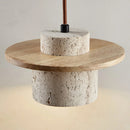 Cylindrical Stonova Duo Travertine Pendant Light