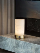 Cylindrical Totem Alabaster Table Lamp