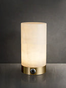 Cylindrical Totem Alabaster Table Lamp