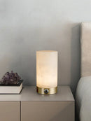 Cylindrical Totem Alabaster Table Lamp