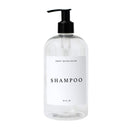 16oz Clear Plastic Shampoo Dispenser- White Text Label