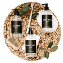 16oz Clear Plastic Bath + Shower Dispenser Set of 3 - Black Label