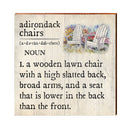 Adirondack Chairs Definition Wooden Sign | Wall Art Print on Real Wood | Lake House Home Decor