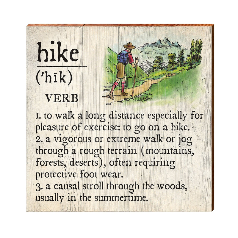 Hike Definition Wooden Sign | Wall Art Print on Real Wood | Lodge Cabin Mountain House Home Decor