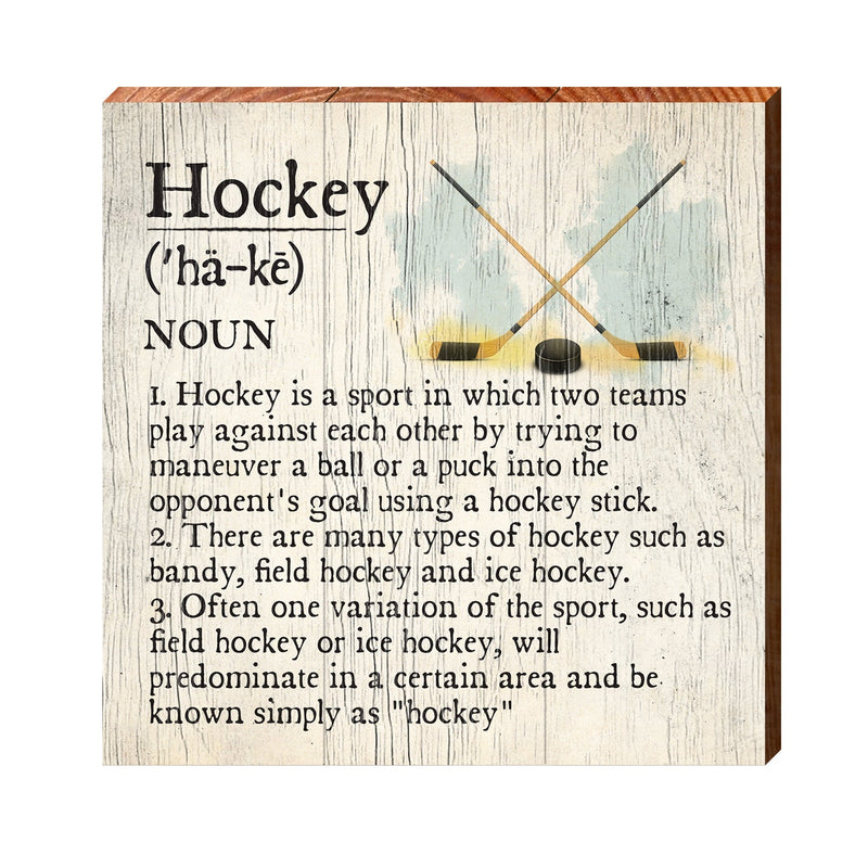 Hockey Definition Wooden Sign | Wall Art Print on Real Wood