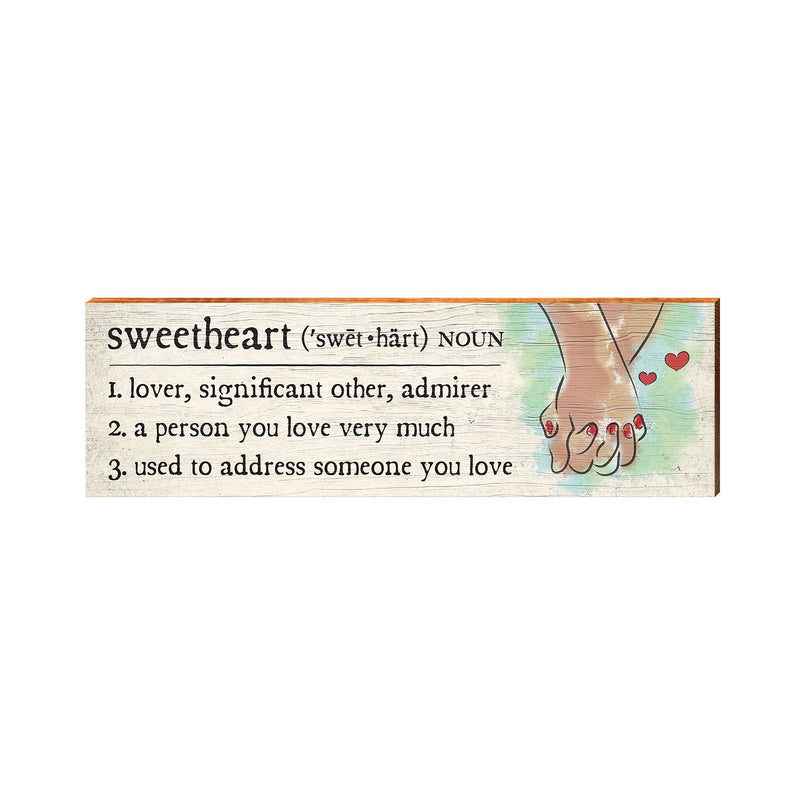 Sweetheart Definition Wooden Sign | Wall Art Print on Real Wood | Valentine's Day Home Decor