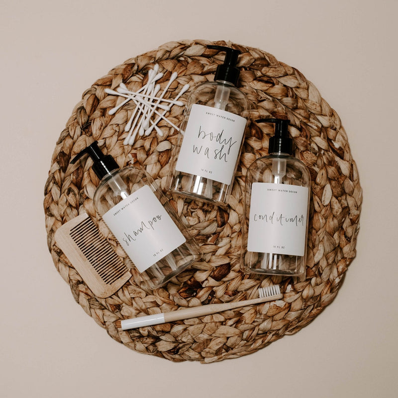 16oz Clear Plastic Conditioner Dispenser - White Label