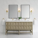 James Martin Emmeline 72" Double Bathroom Vanity, Pebble Oak