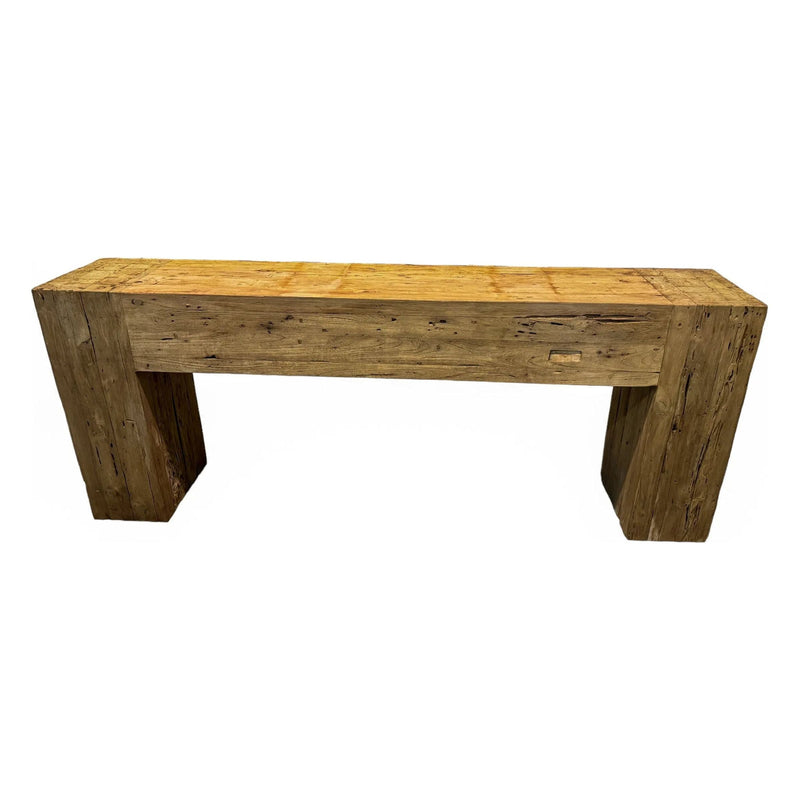 Recycled Teak Block Console 80”