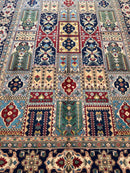 Hand-Knotted Afghani Bakhtiari Garden Rug | 6'9" x 9'10" Wool Area Rug