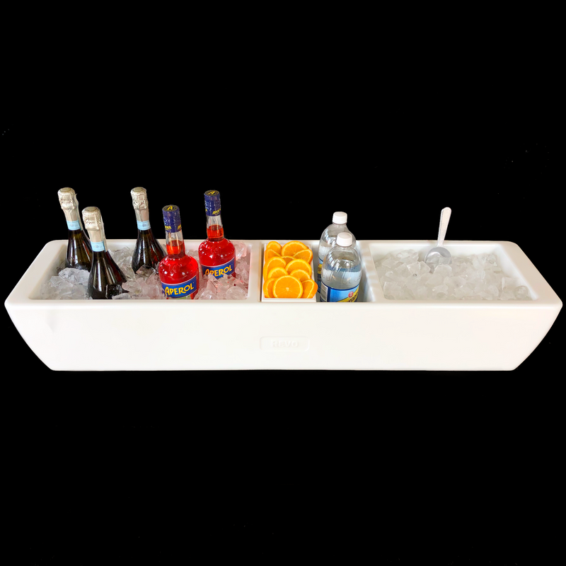 REVO Party Barge Cooler| Polar White | Insulated Beverage Tub