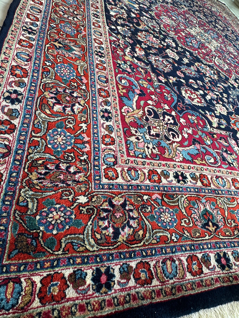 Persian Mashhad Hand Knotted Wool Area Rug 9’9” x 13’3”