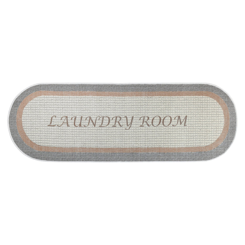Non Skid Washable Laundry Room Rug Runner - 20" x 59" | Gray&Brown