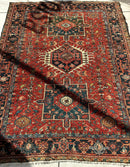 KARAJA Persian Antique Heriz Rug  4'9" x 6'