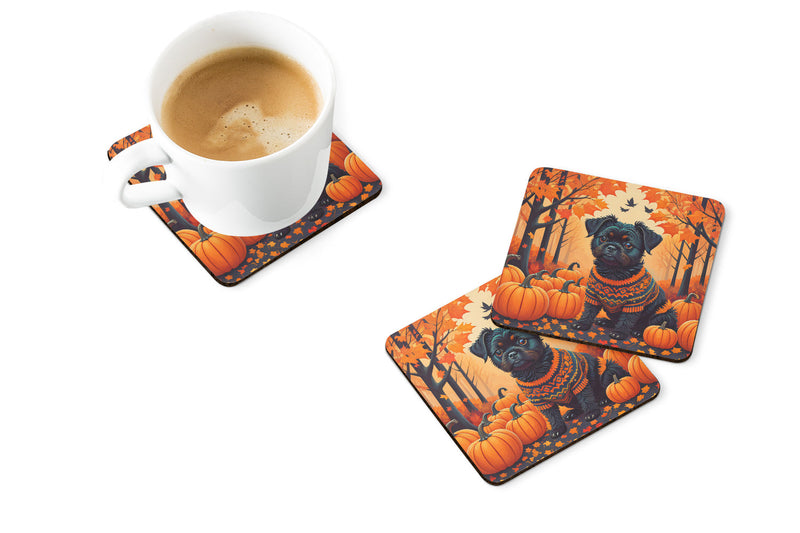 Affenpinscher Fall Foam Coaster Set of 4