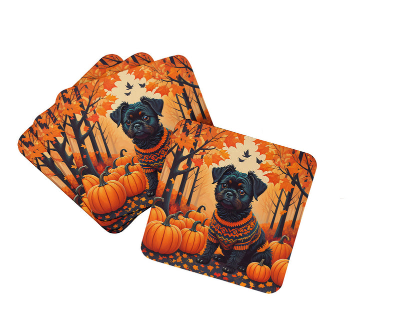 Affenpinscher Fall Foam Coaster Set of 4