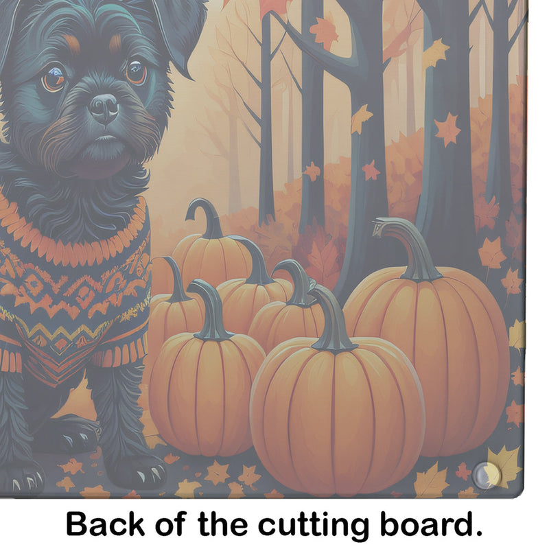 Affenpinscher Fall Glass Cutting Board Large