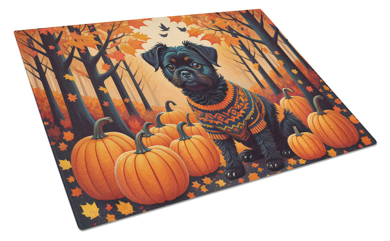 Affenpinscher Fall Glass Cutting Board Large