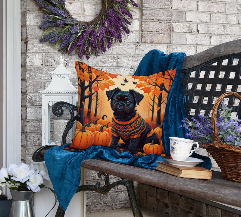 Affenpinscher Fall Fabric Decorative Pillow