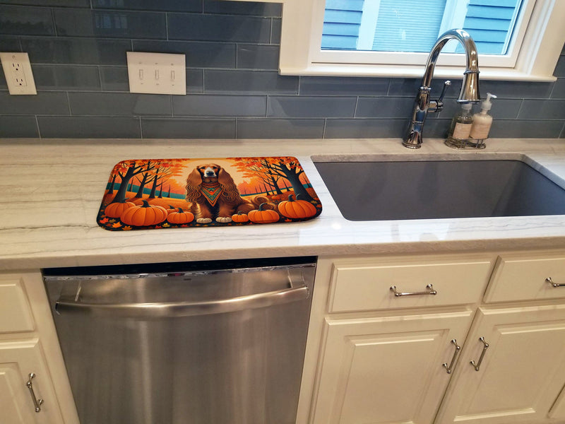 Afghan Hound Fall Dish Drying Mat