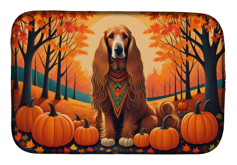 Afghan Hound Fall Dish Drying Mat