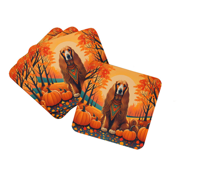 Afghan Hound Fall Foam Coaster Set of 4