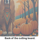 Afghan Hound Fall Glass Cutting Boards – Durable, Decorative Kitchen Art Large