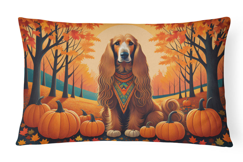 Afghan Hound Fall Fabric Decorative Pillow