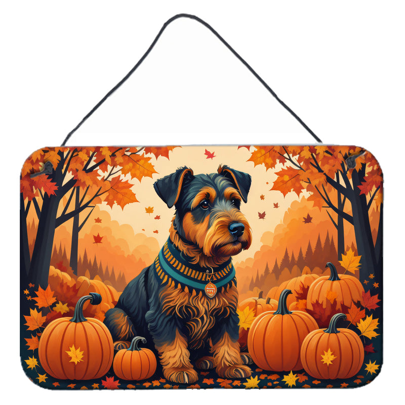 Airedale Terrier Fall Wall or Door Hanging Prints