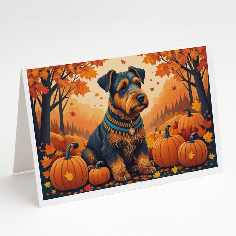 Airedale Terrier Fall Greeting Cards and Envelopes Pack of 8