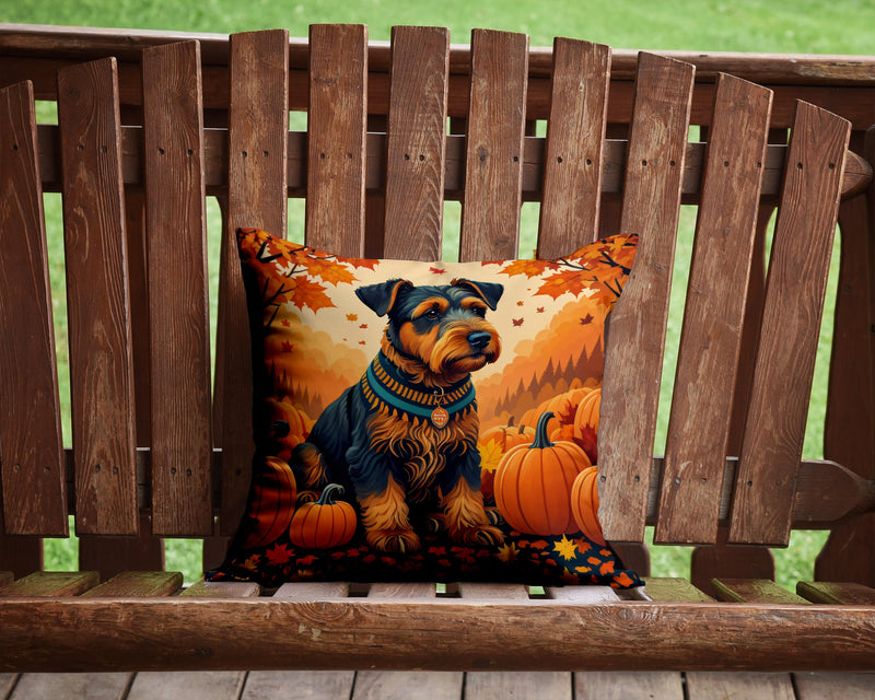 Airedale Terrier Fall Fabric Decorative Pillow