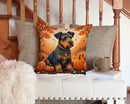 Airedale Terrier Fall Throw Pillow - 14x14 Decorative Pillow – Art for Your Home & Patio