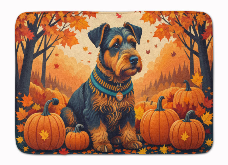 Airedale Terrier Fall Memory Foam Kitchen Mat