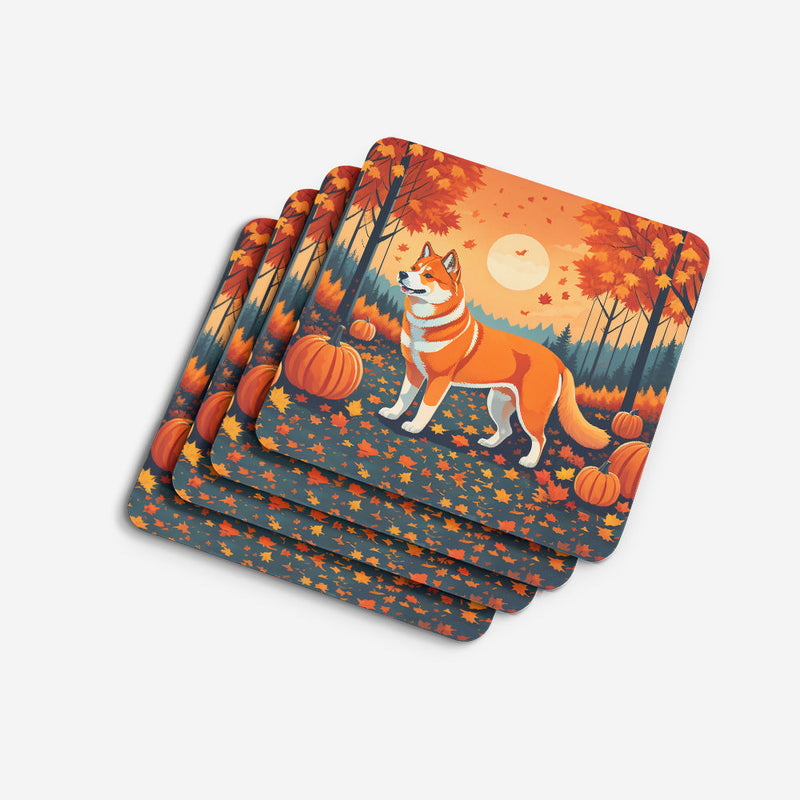 Akita Fall Foam Coaster