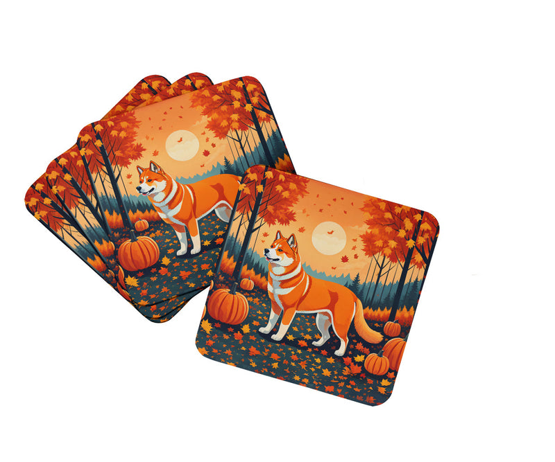 Akita Fall Foam Coaster