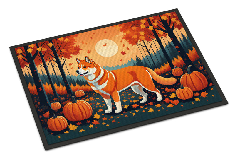 Akita Fall Doormat -  18x27 Decorative Floor Mat – Indoor/Outdoor Rug