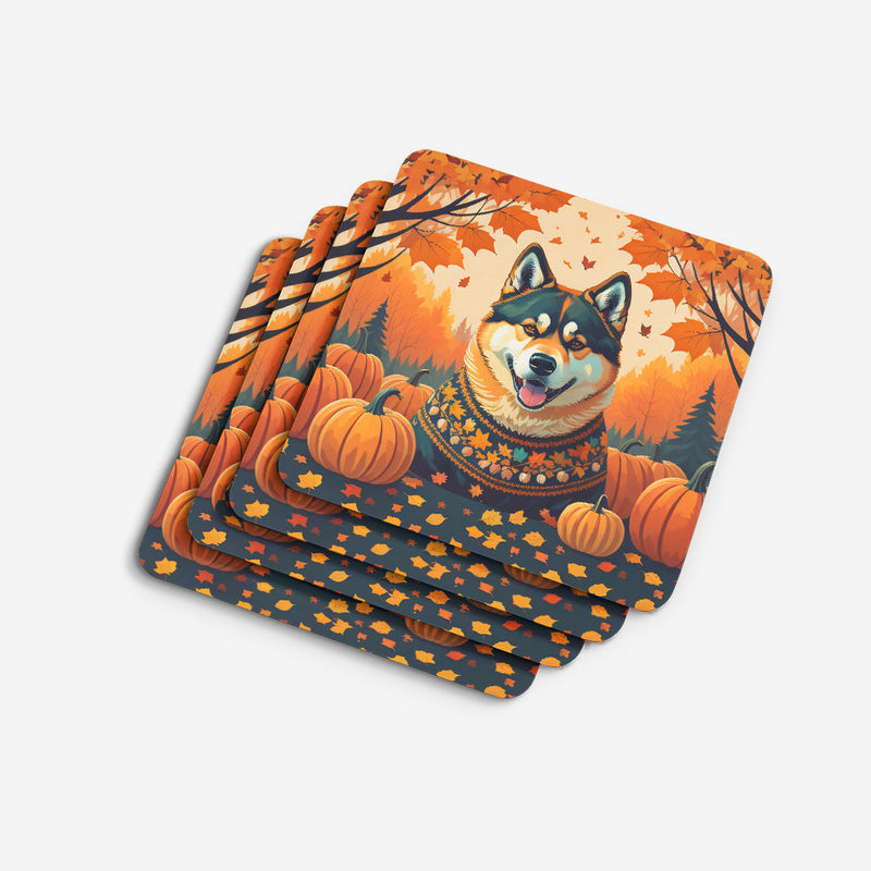 Akita Fall Foam Coaster